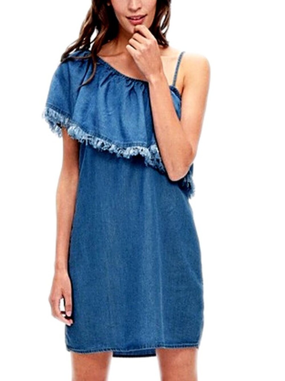 Splendid Summer Dress Indigo one shoulder mini Jean dress size small
